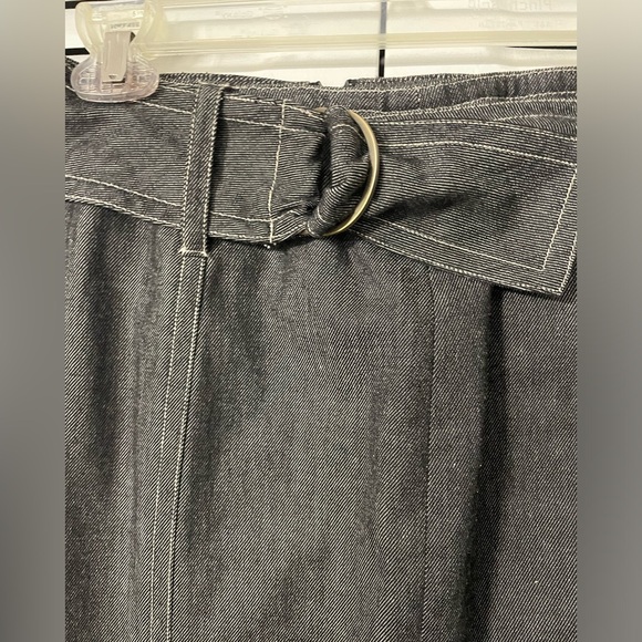 RENA ROWAN PETITE MAXI BLACK DENIM SKIRT WOMEN WITH BELT SIZE 6 - Picture 12 of 17